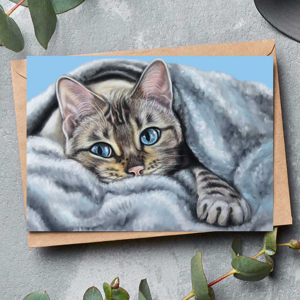 bengal cat fine art greeting card