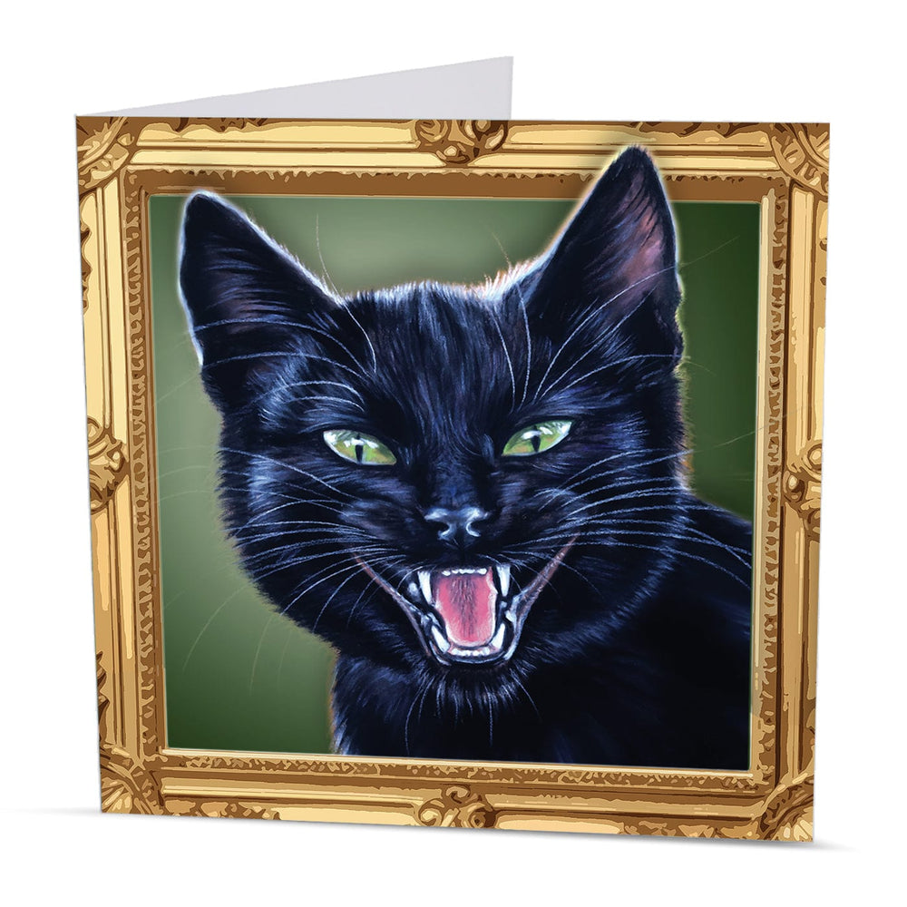 black cat greeting card