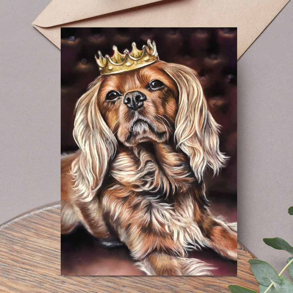 cavalier king charles spaniel fine art greeting card