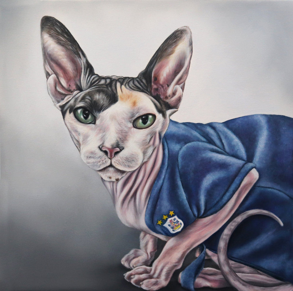 Custom cat portrait in oil