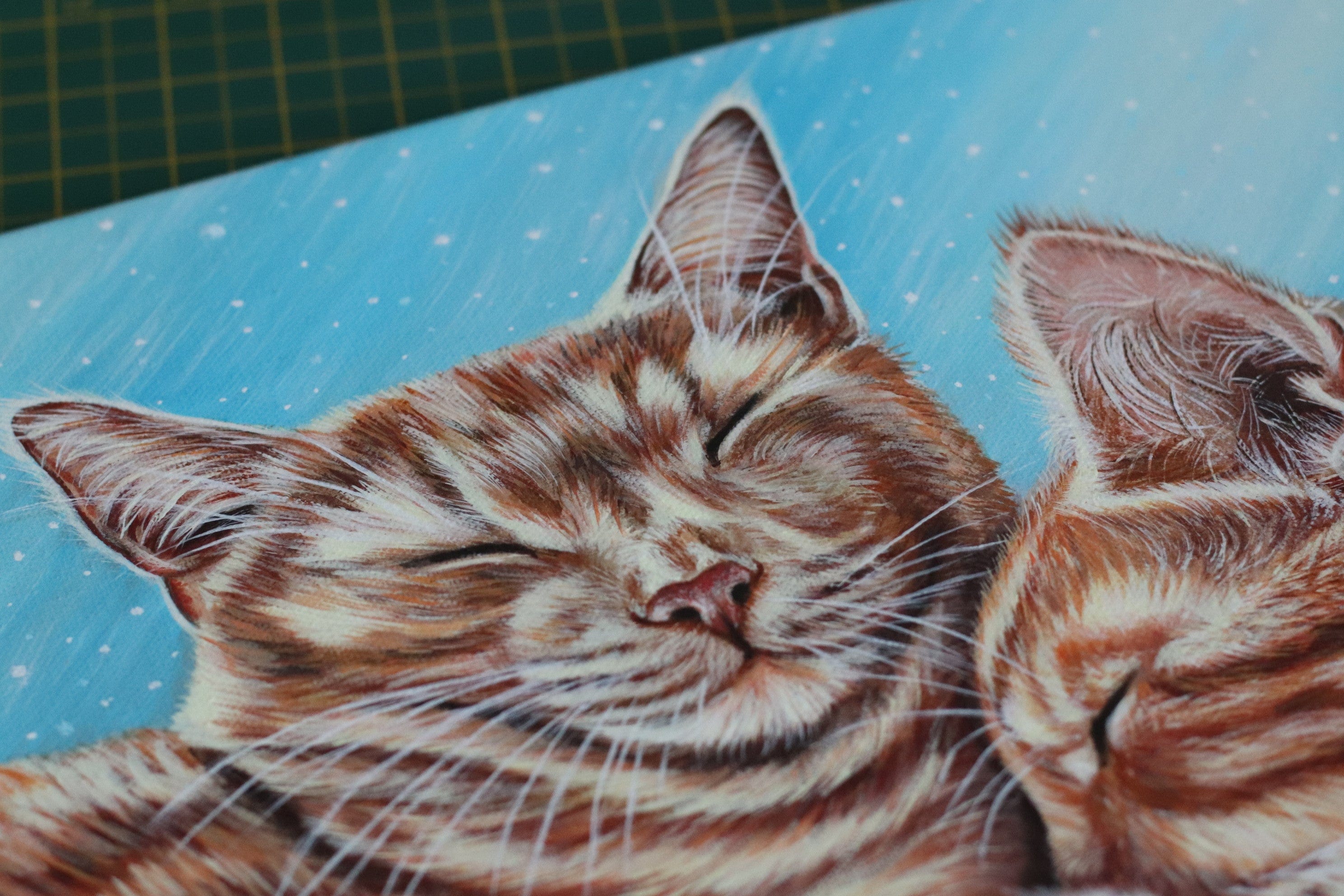 Original Acrylic Painting for Sale – Ginger Cats - "Whiskered Dreams"