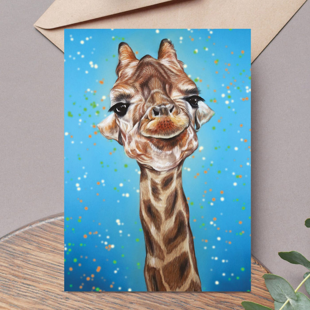 giraffe fine art greeting card