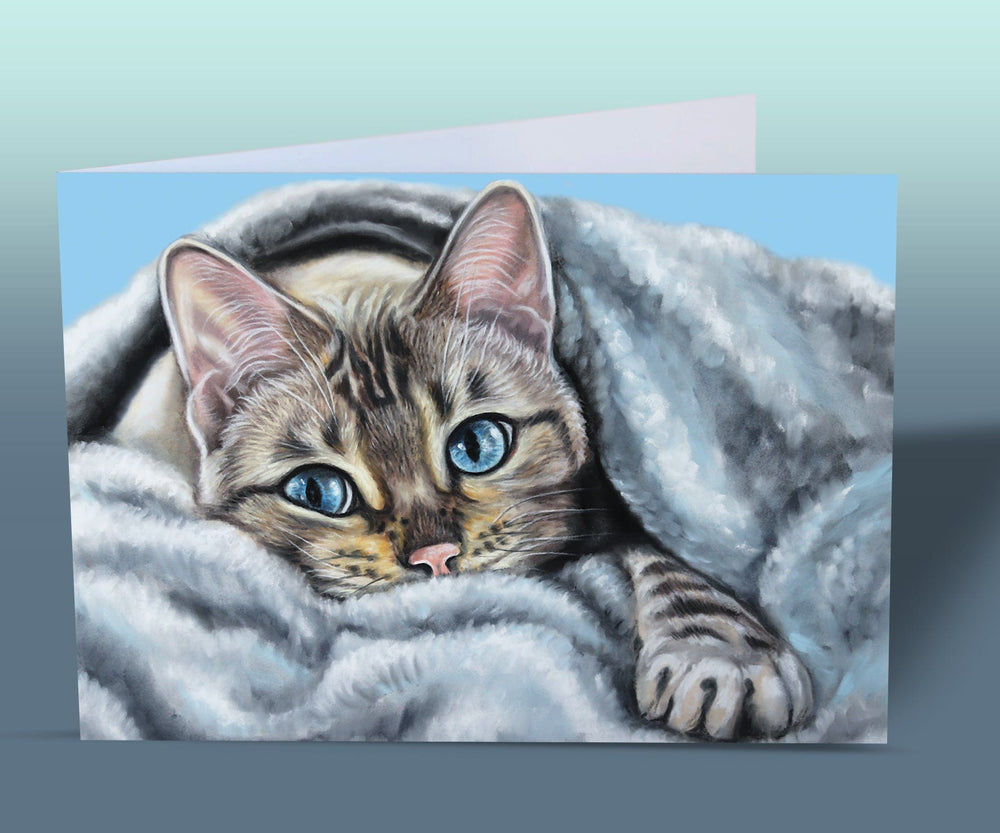 greeting card with bengal cat