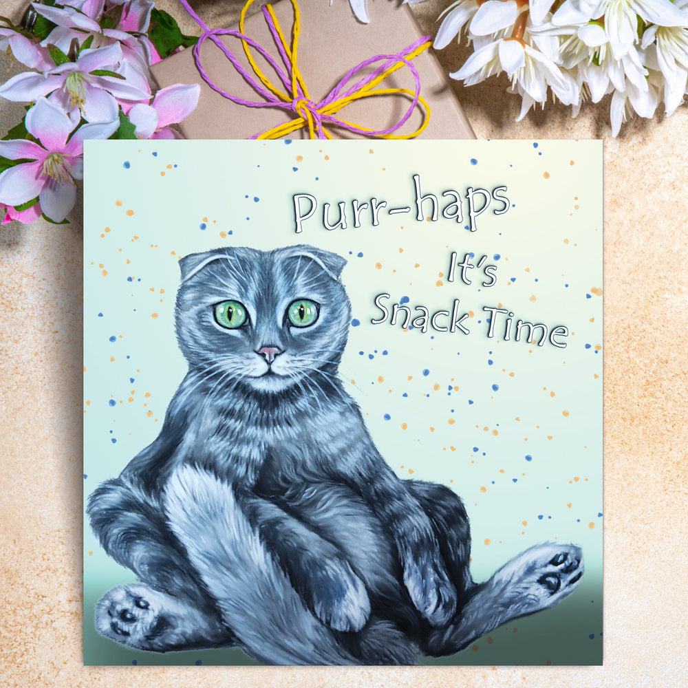 greeting card with scottish fold sitting