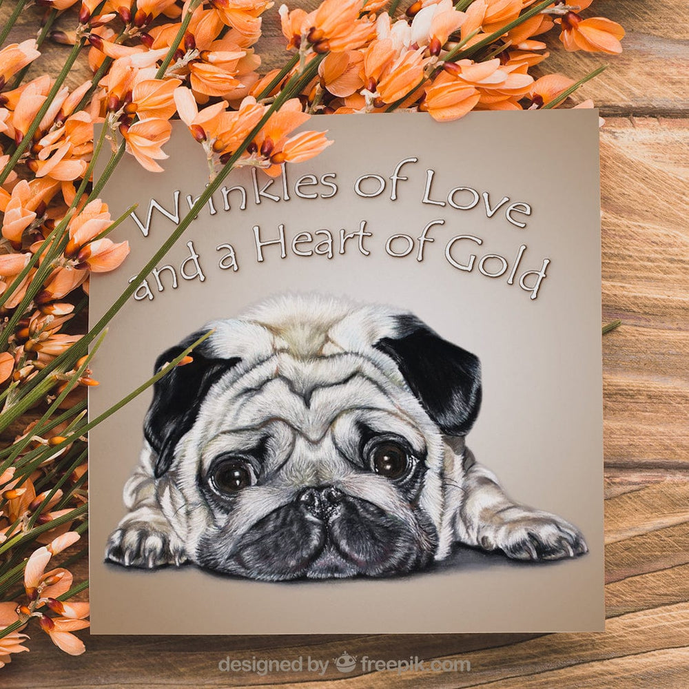 greeting card pug
