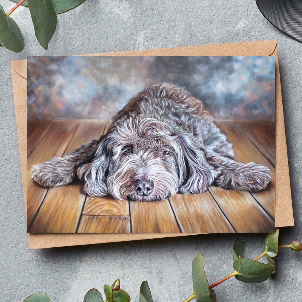 labradoodle fine art greeting card