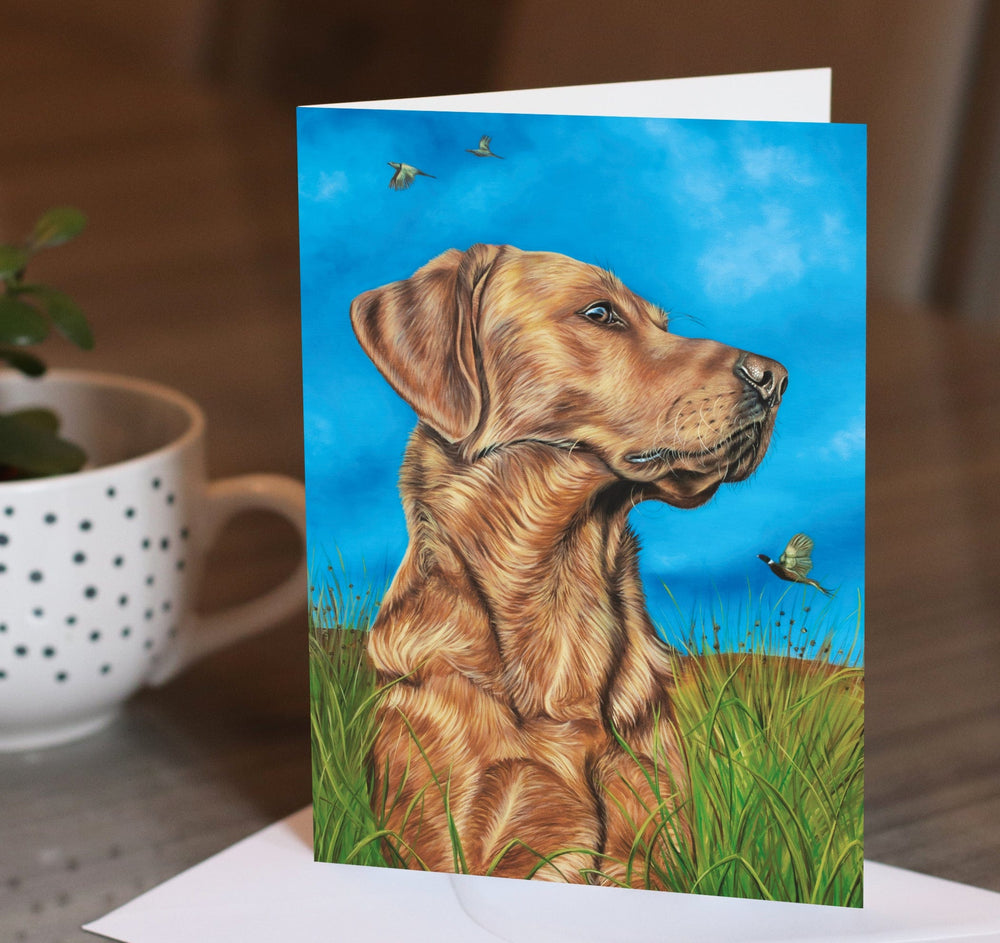 red Retriever birthday card
