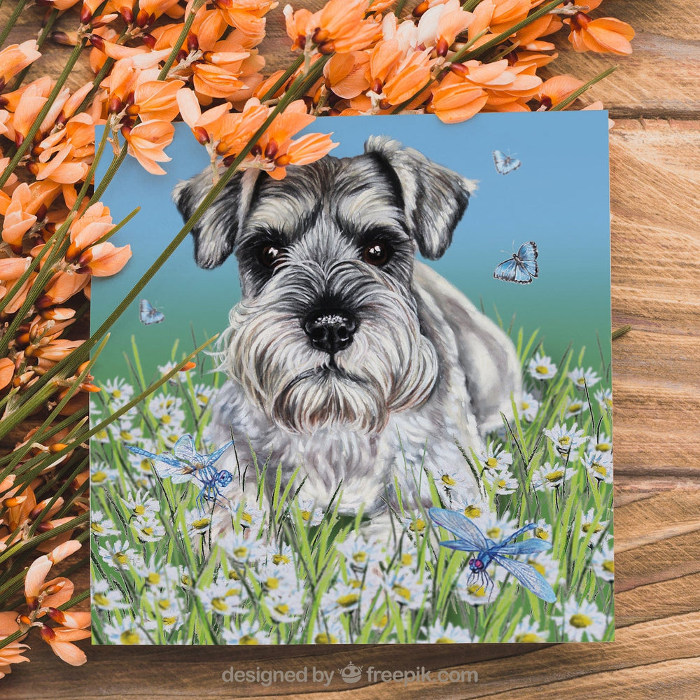 Schnauzer Dog greeting card