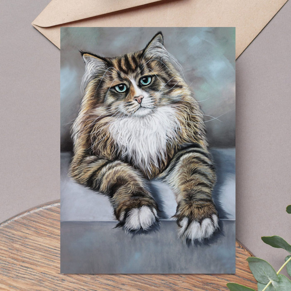 Siberian cat fine art greeting card