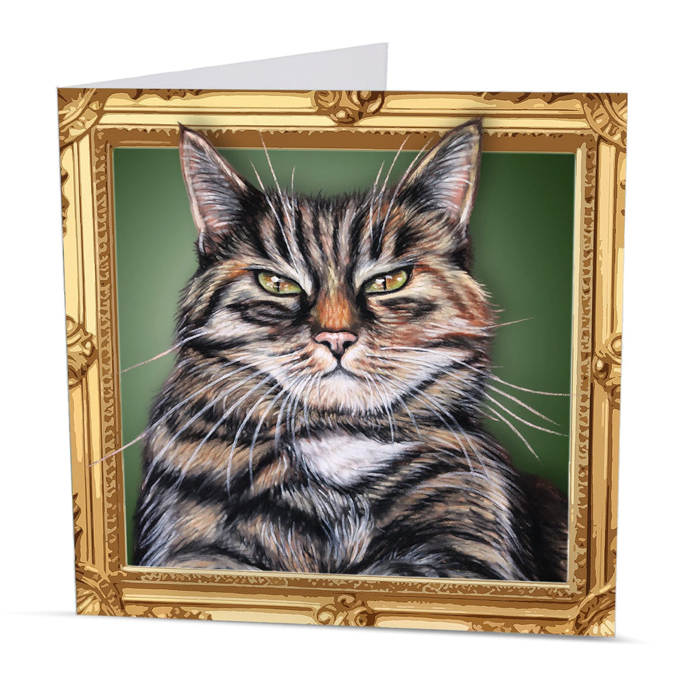 beautiful tabby cat greeting card