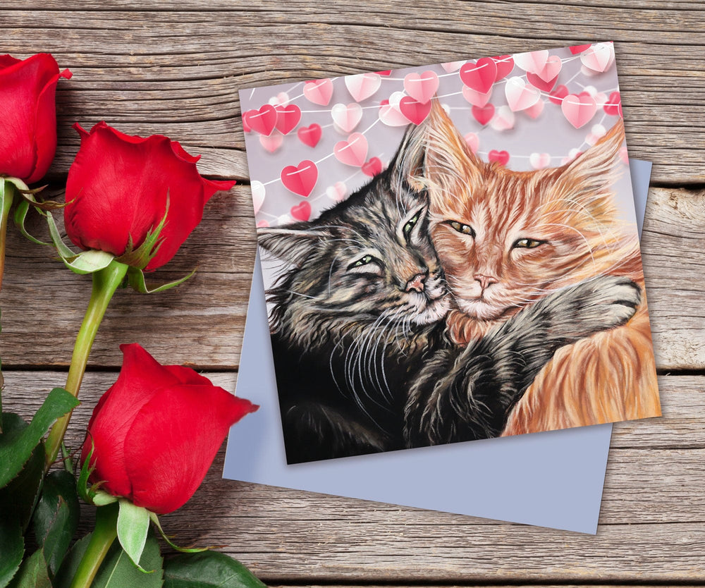 valentine card with cats