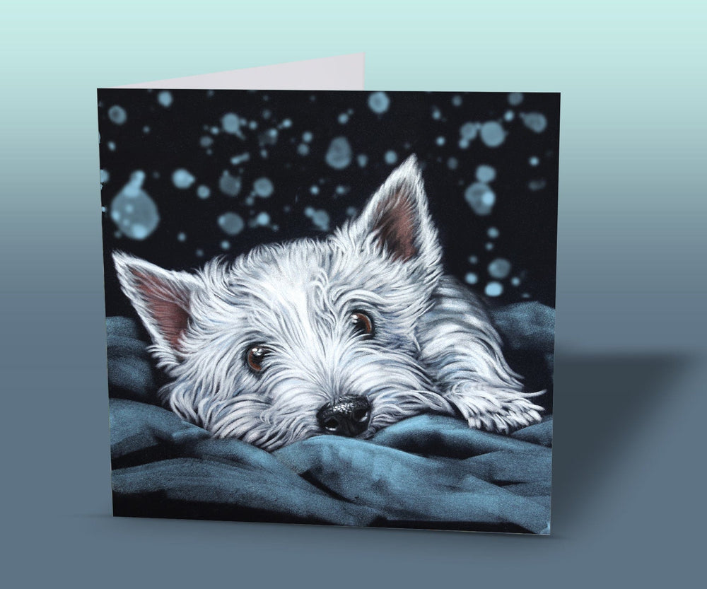 White Westie dog greeting card