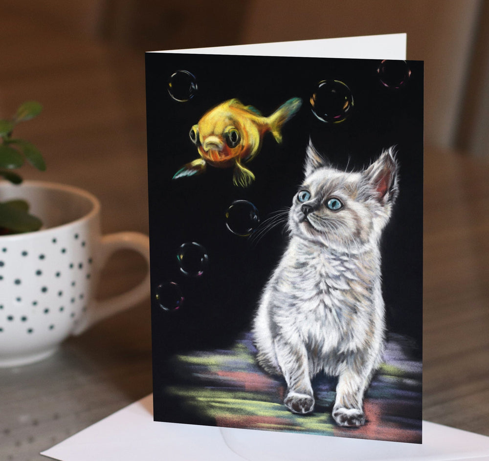 white kitten birthday card