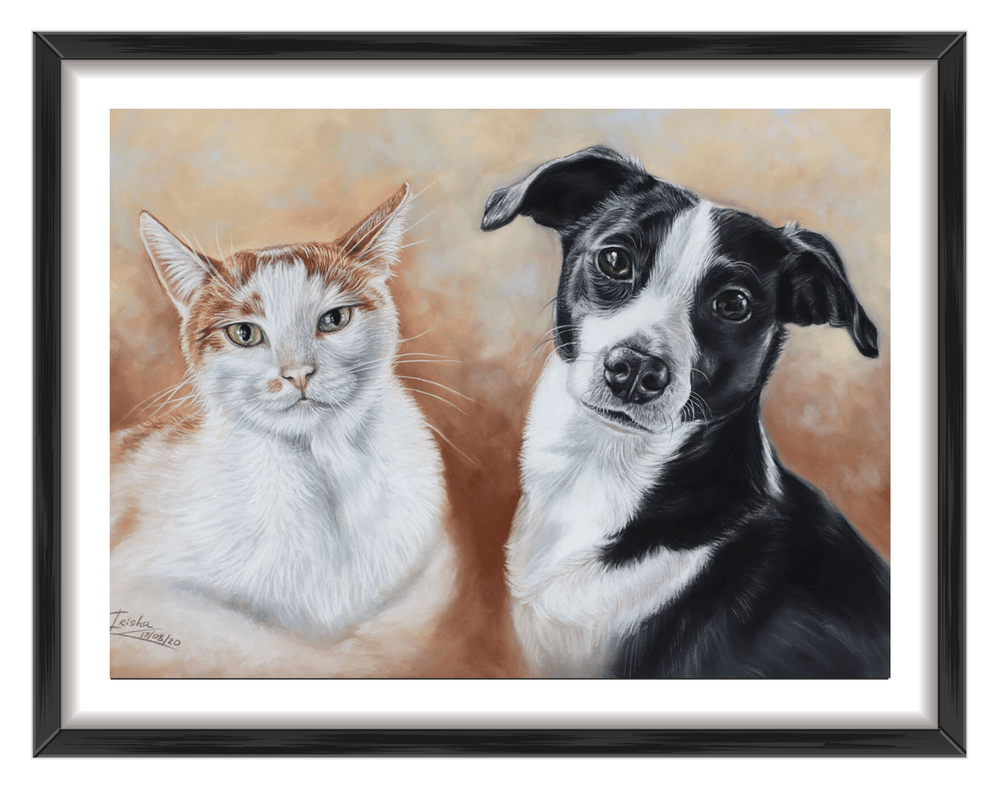 cat and dog custom portrait