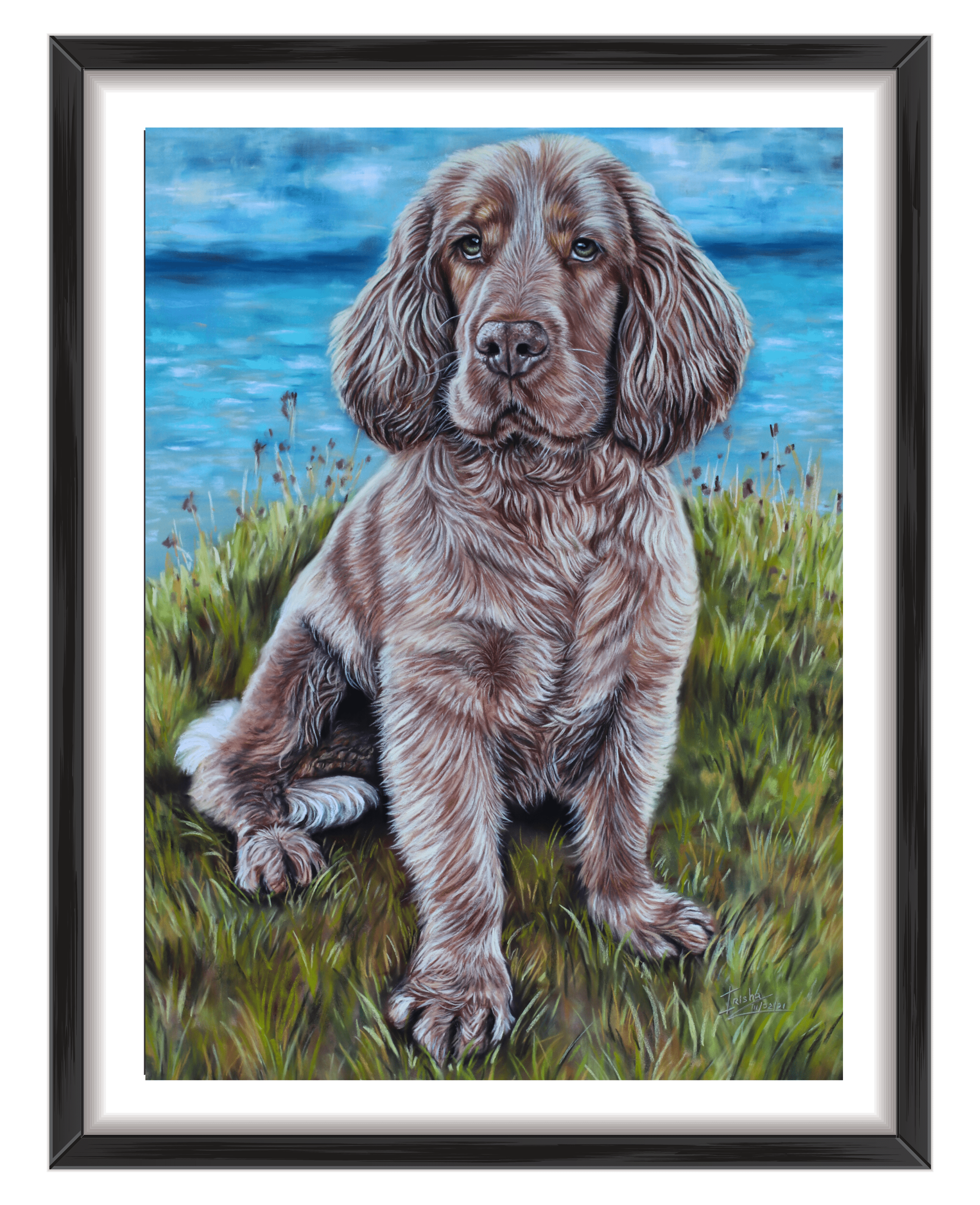 cocker spaniel custom portrait painting