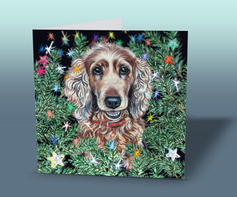 christmas card cocker spaniel