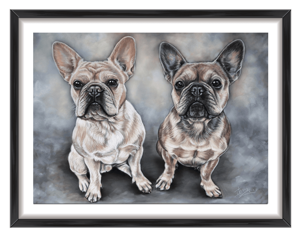 custom dog portrait of french bulldogs uk