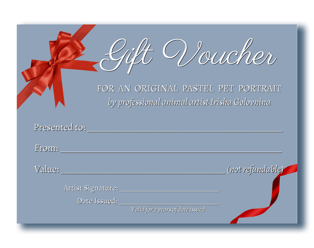gift certificate for the custom pet portrait