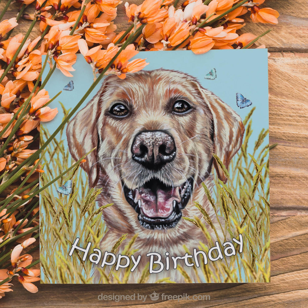 yellow labrador birthday card