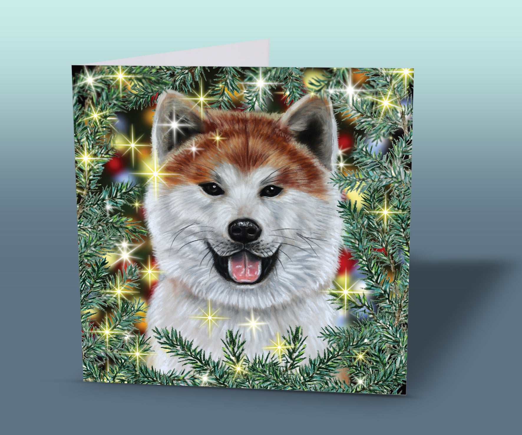 akita christmas card