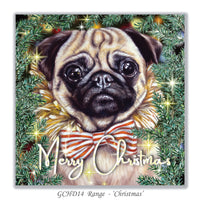 christmas card dog pug