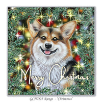 christmas card corgi