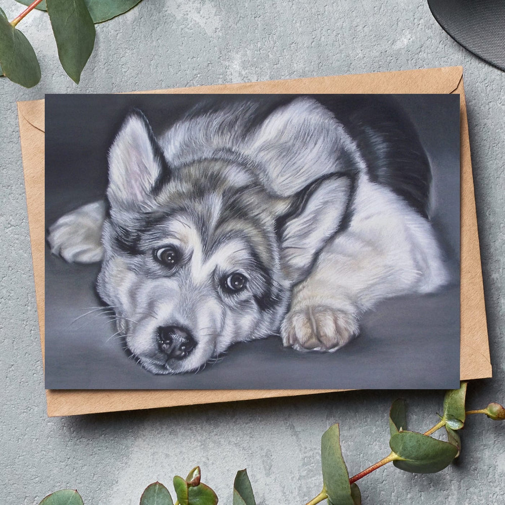 Alaskan malamute fine art  greeting card