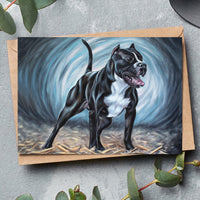 American bulldog fine art greeting card