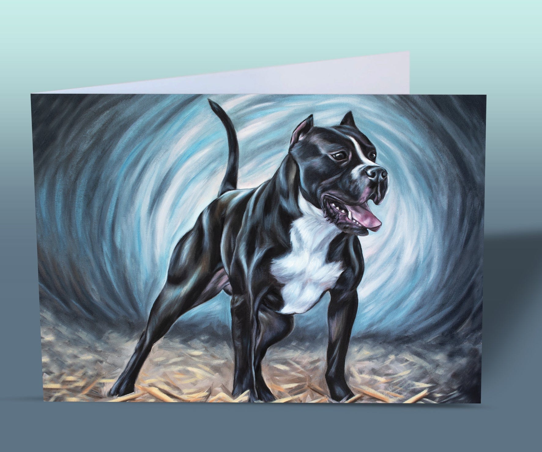 American bulldog greeting card