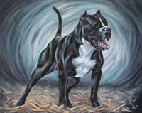 dog custom painting of an american pit bull