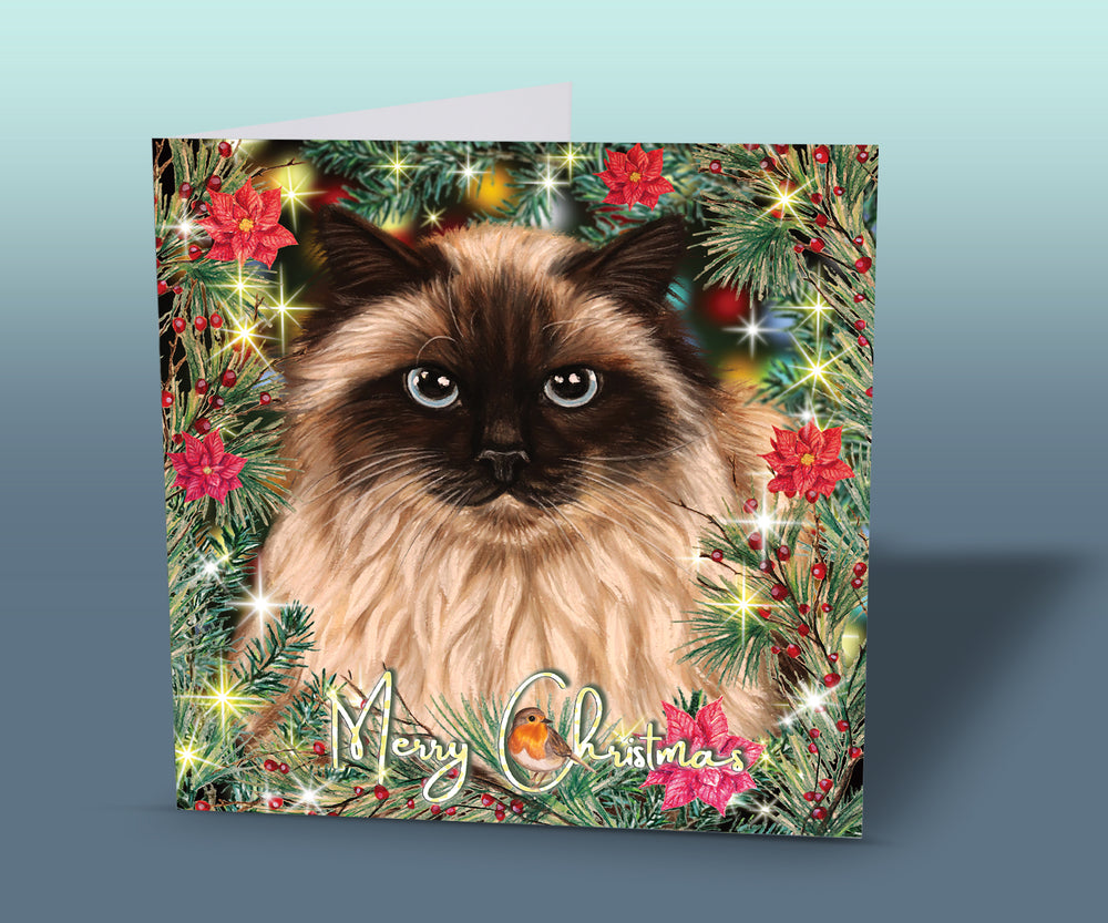 balinese cat christmas card