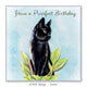 Birthday card featuring a black cat - have a purrfect birthday