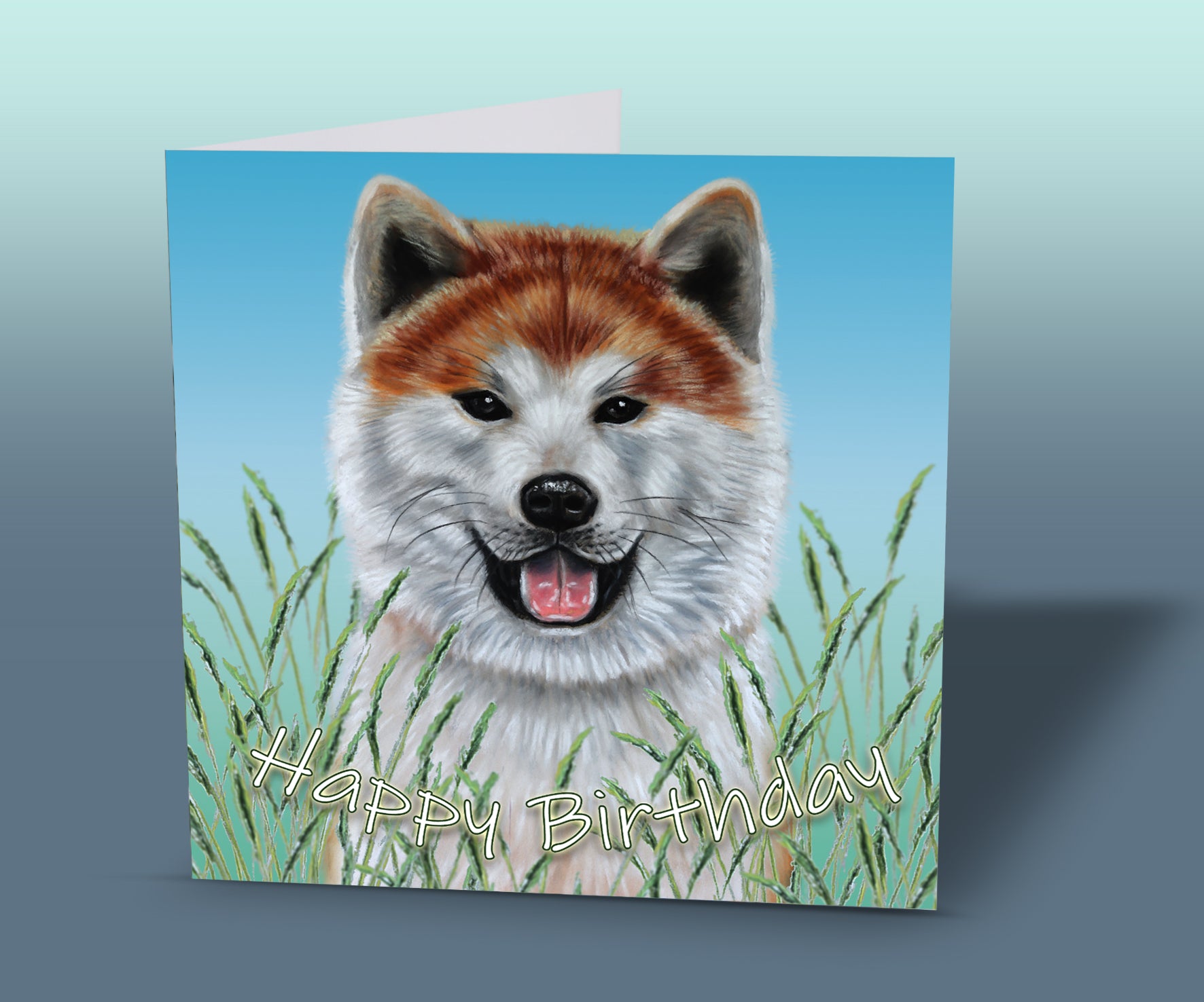 akita birthday card