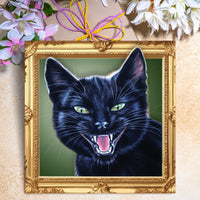 black cat greeting card