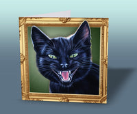 black kitten greeting card
