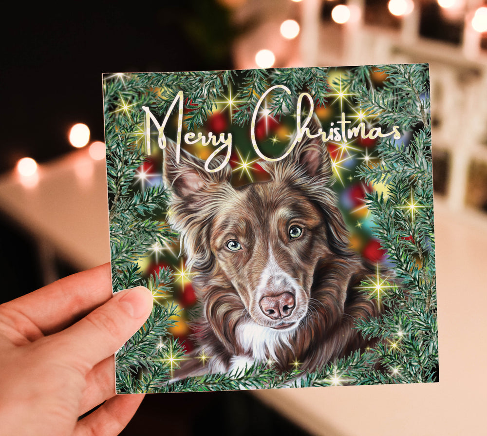 border collie christmas card