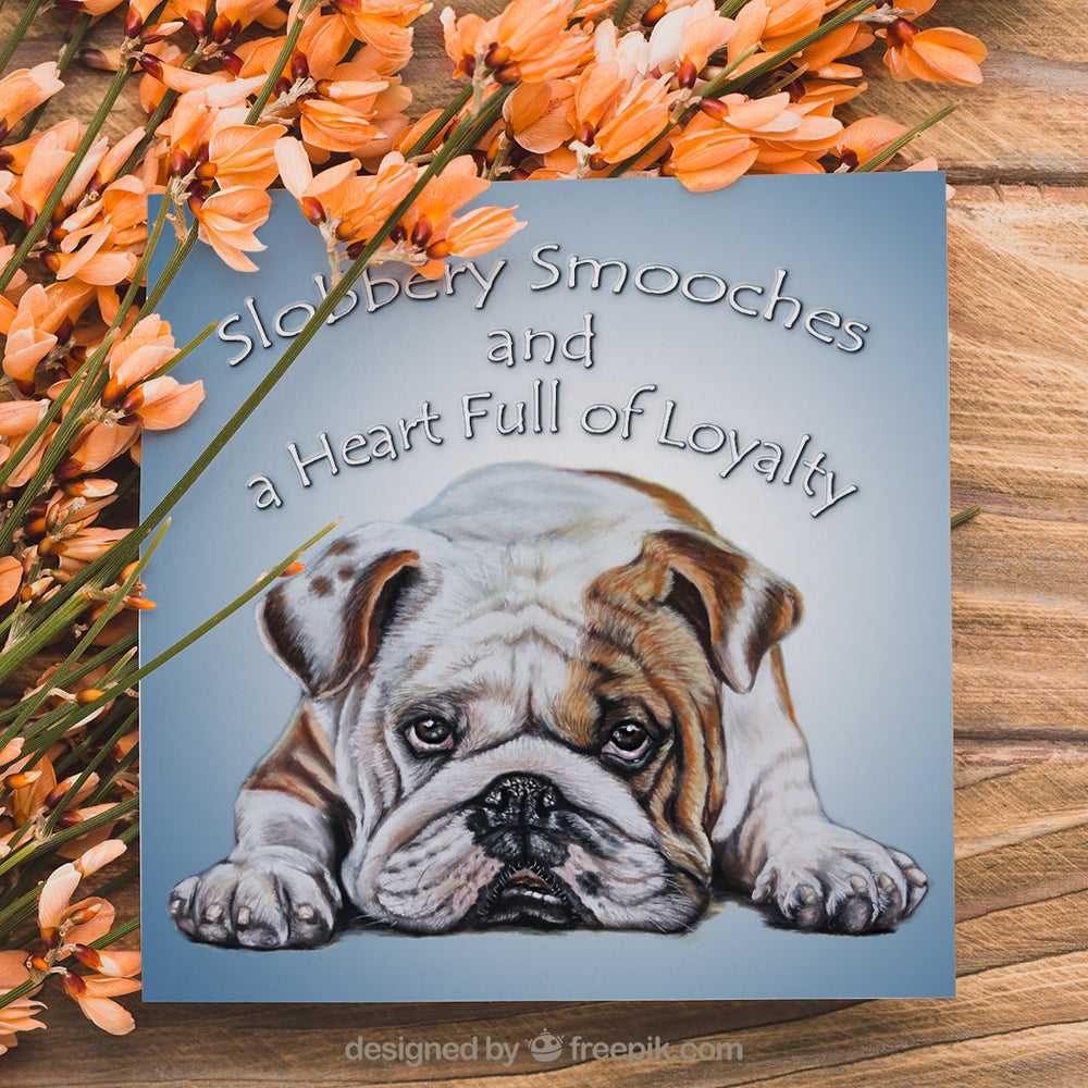 bulldog greeting card