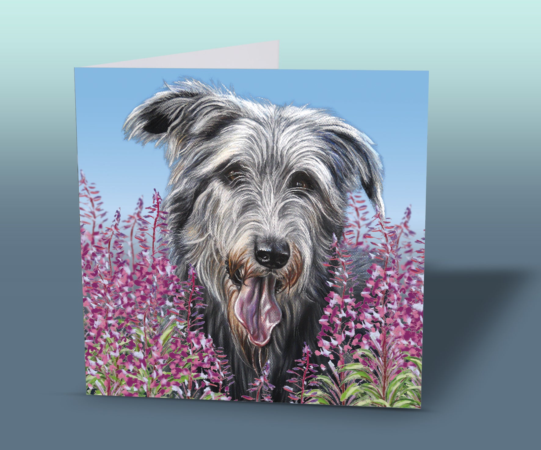 irish wolfhound greeting card