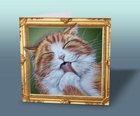 ginger and white cat greeting card