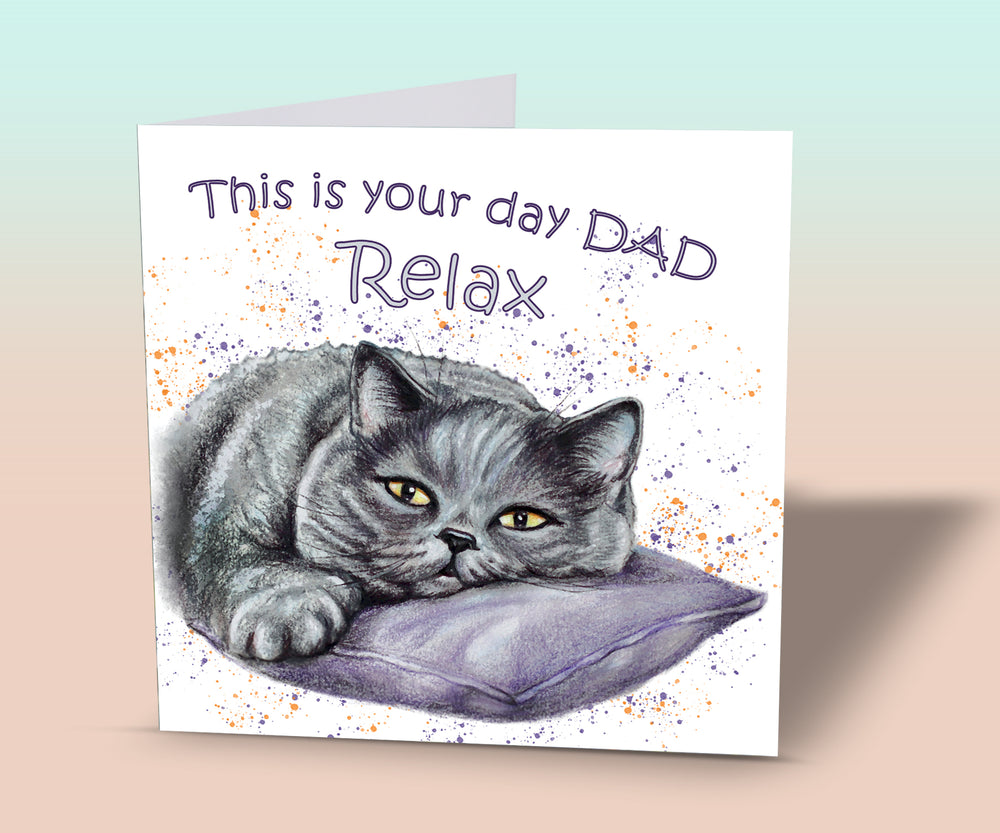 cat fathers day card