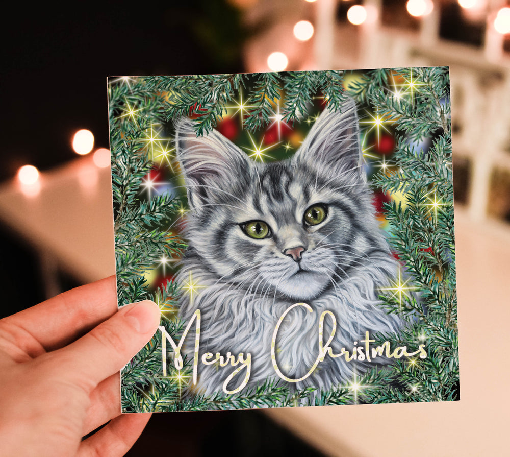 christmas card cat