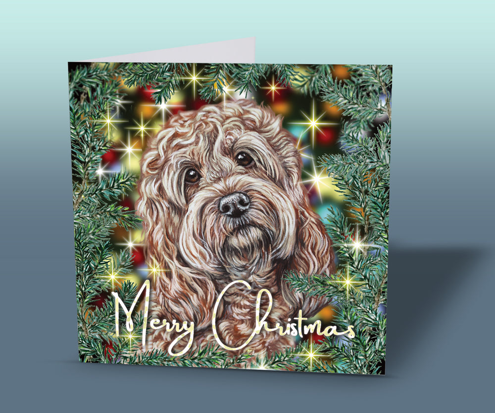 christmas card cockapoo