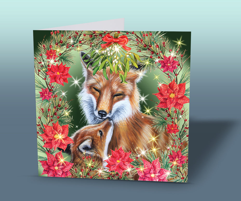 christmas card fox