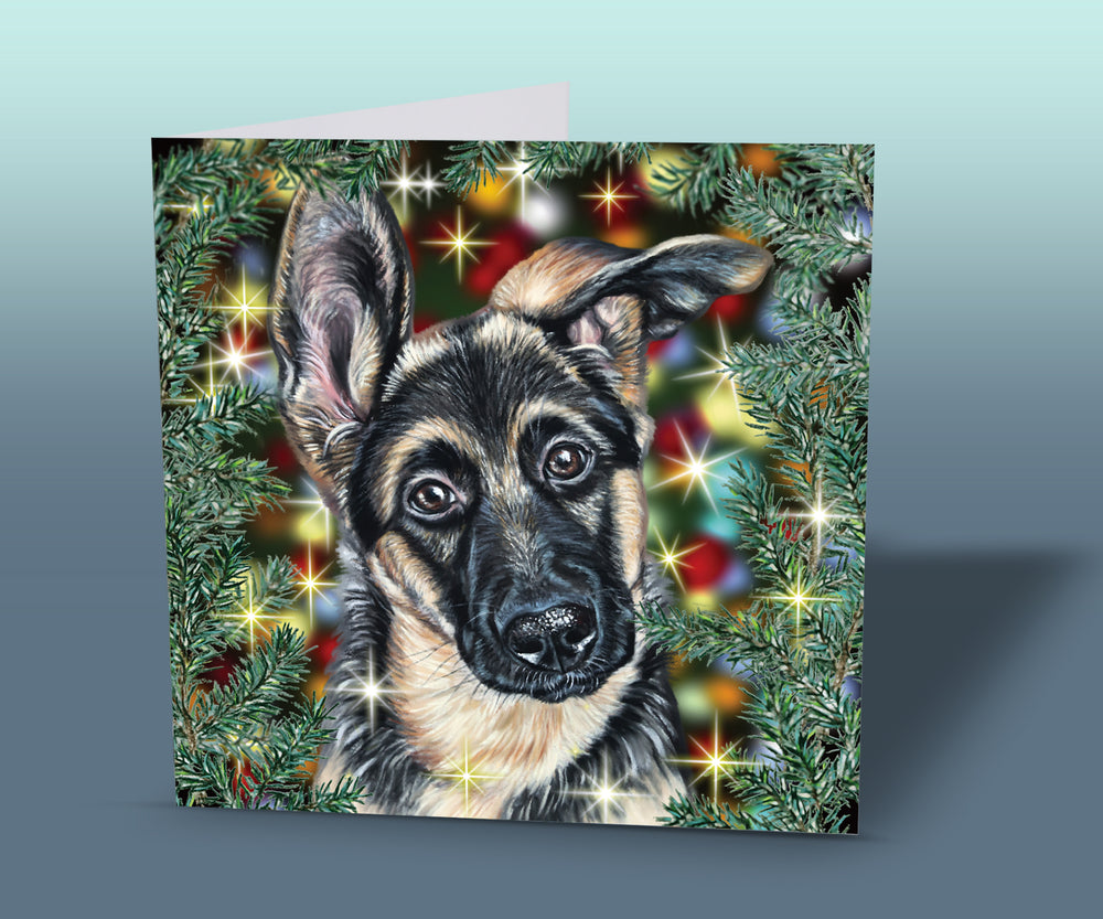 christmas card german shepherd