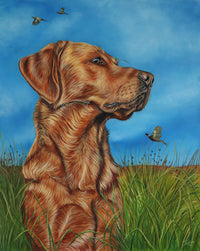 Custom painting of red Labrador Retriever