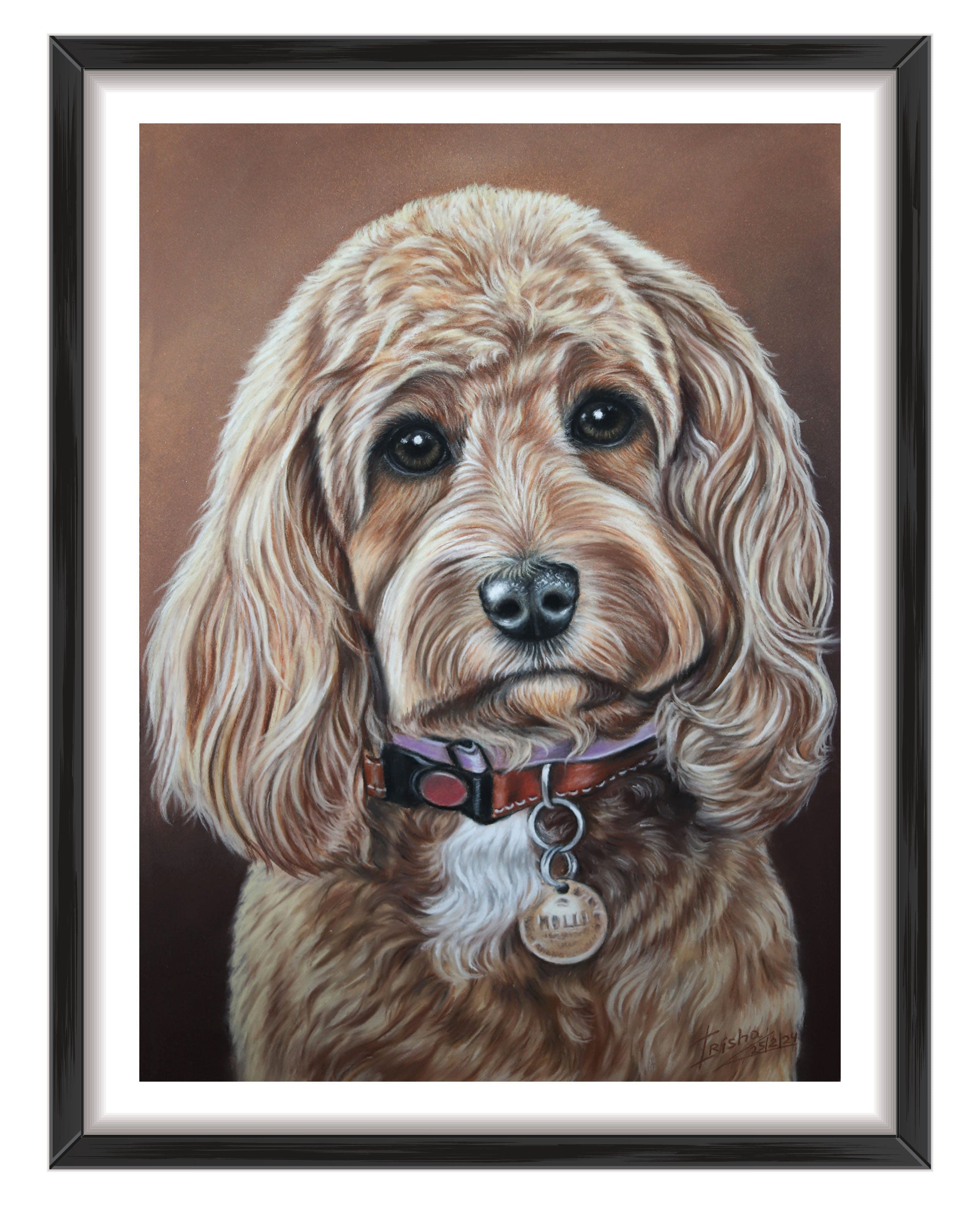 custom portrait classic style of cavapoo