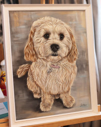 custom dog portrait created in acrylics by Irisha
