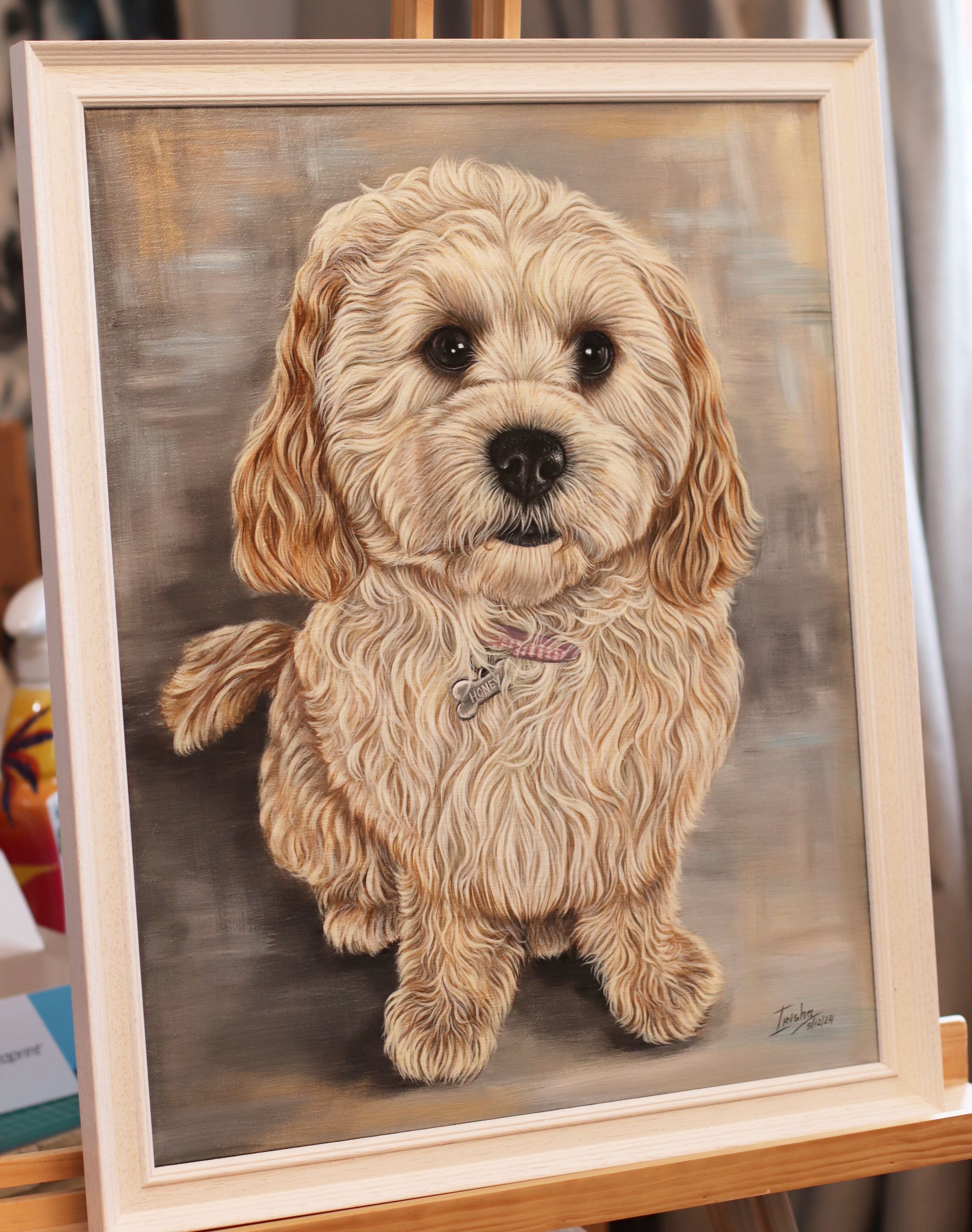 custom dog portrait created in acrylics by Irisha