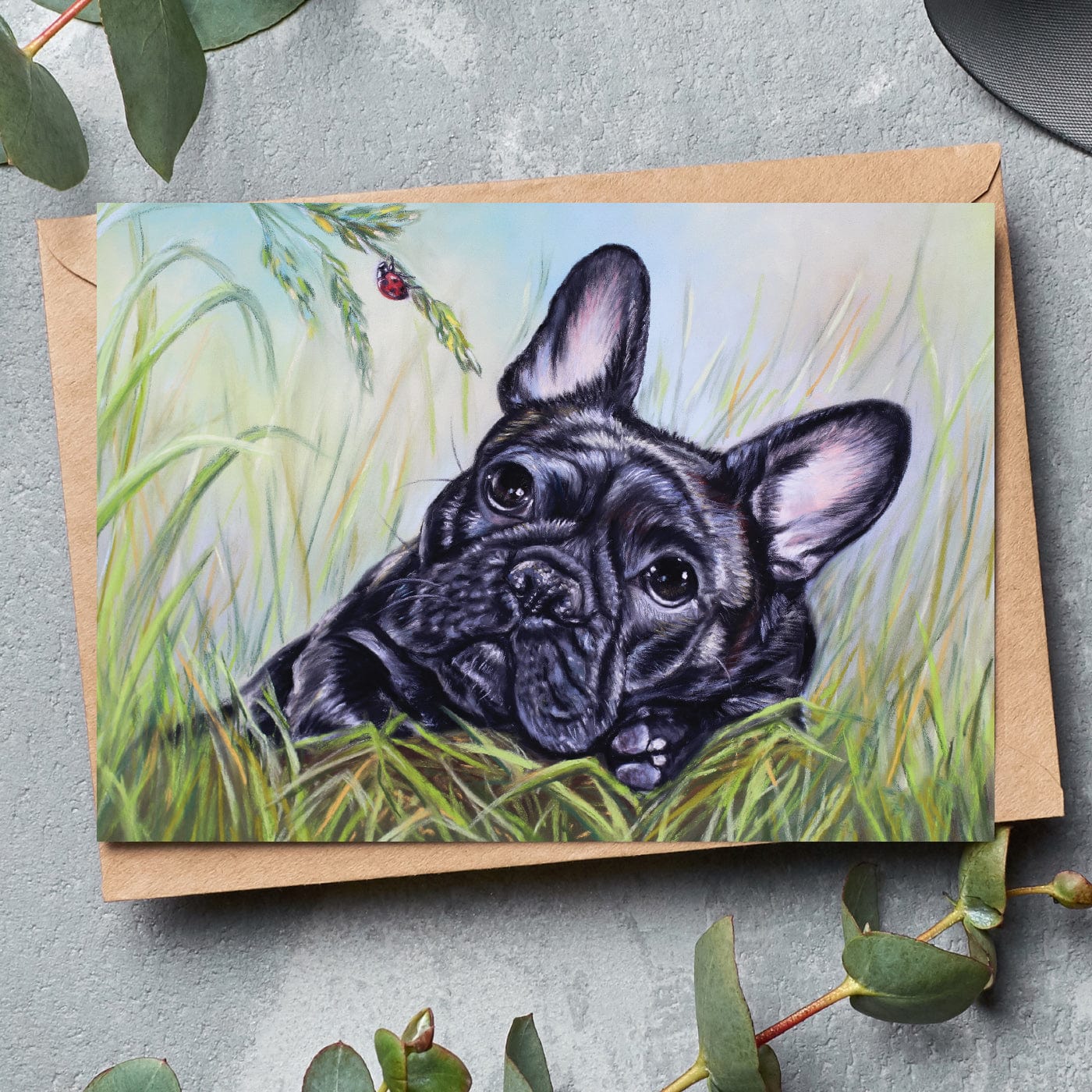 French Bulldog fine art greeting card