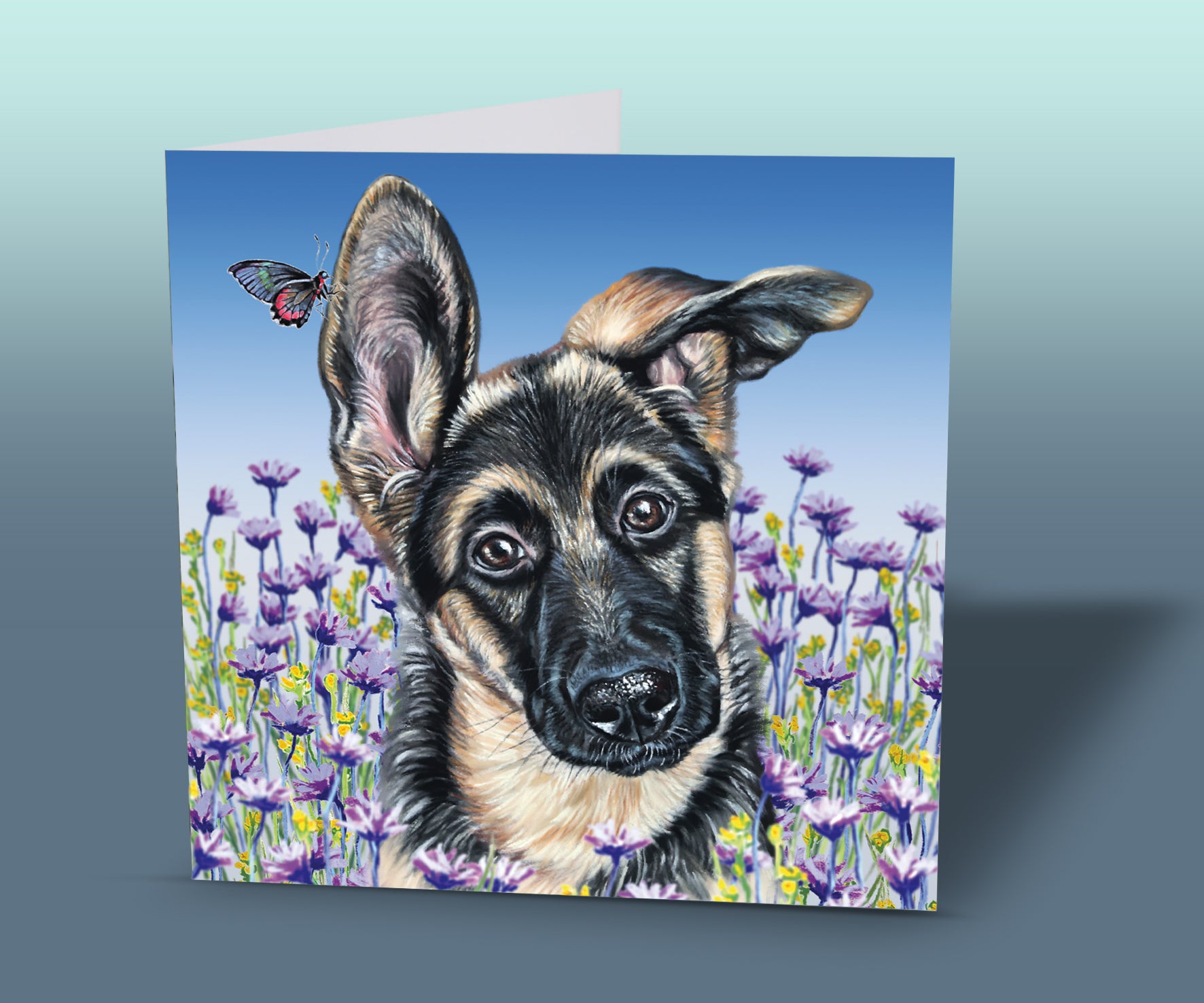 german shepherd greeting card